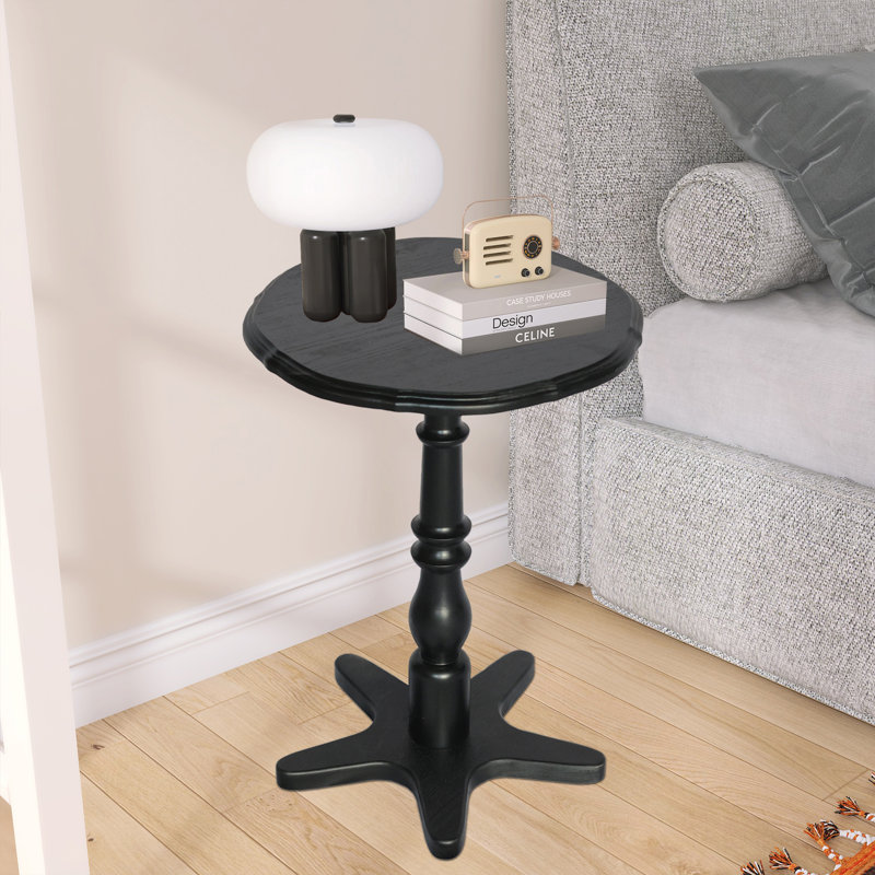 Petite table de bout ronde 15,75 pouces, Noir