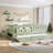 Full Size Bed with Built-in Bookshelves, Small Staircase, High-Quality Safety Rails & Trundle, Natural-373334170-373334174