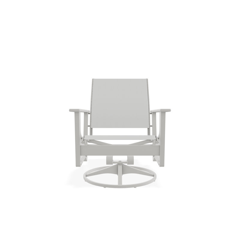 Wexler Swivel Outdoor Lounge Chair, Snow, White 6D Sunbrella®