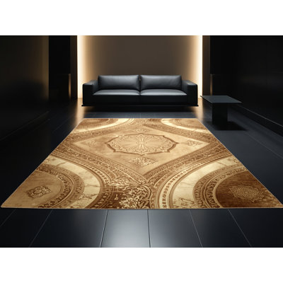 Tapis oriental beige / beige délavé à la machine Bergland