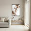 Art mural sur toile tourbillonnant en bronze métallique et blanc-132747900
