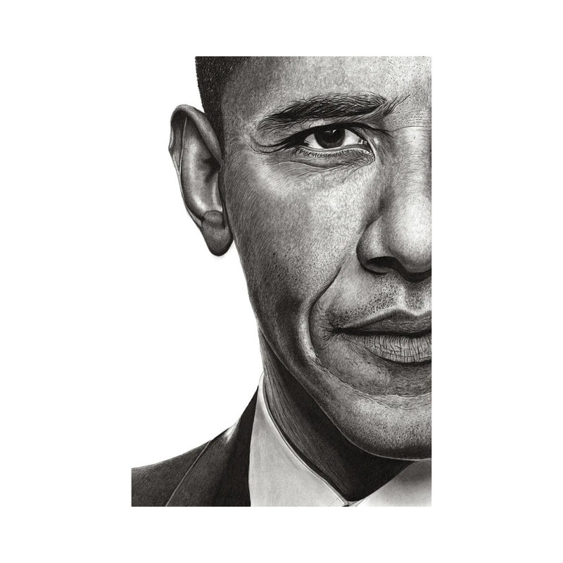 «Obama» par Paul Stowe - reproduction de photo sur toile tendue, H 26 po x l 18 po x 1,5 po
