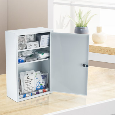 Armoire de premiers soins à 3 tablettes, 1000 pièces, trousse de premiers soins de grande capacité, armoire à pharmacie murale, OSHA et ANSI 2015 (classe A), boîte de secours en métal pour entreprise et entreprise