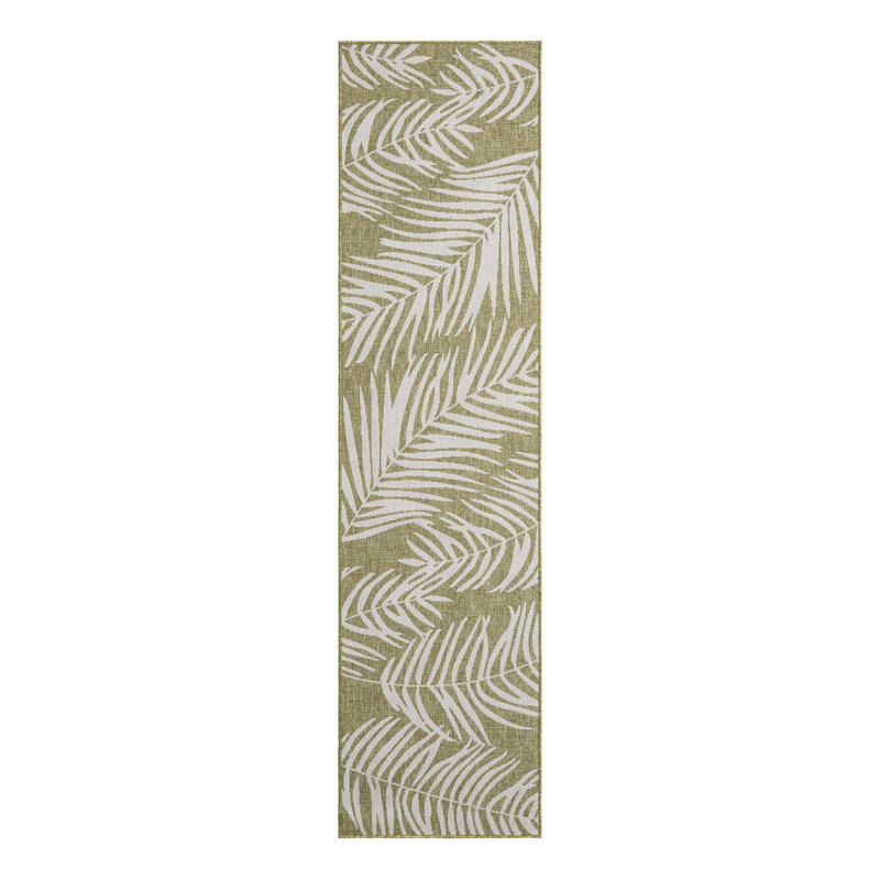 Amanda Floral Green/Ivory Indoor / Outdoor Area Rug, Runner 2' x 8'