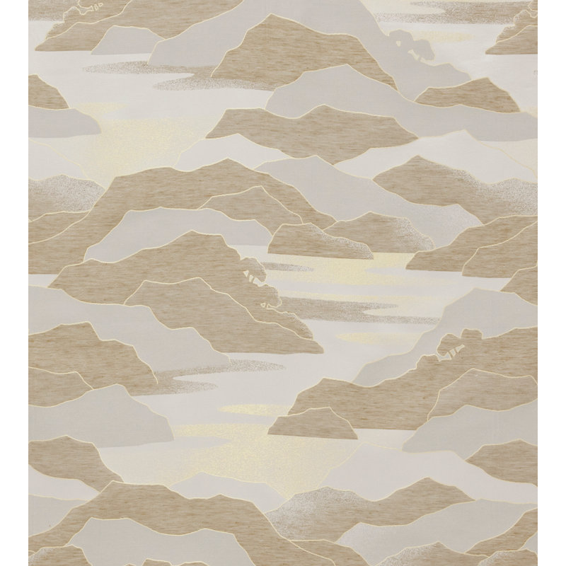 Calanques Cotton Blend Fabric, Beige/Gray