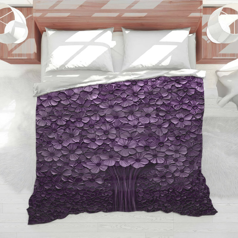 Purple Floral Tree Comforter, Twin