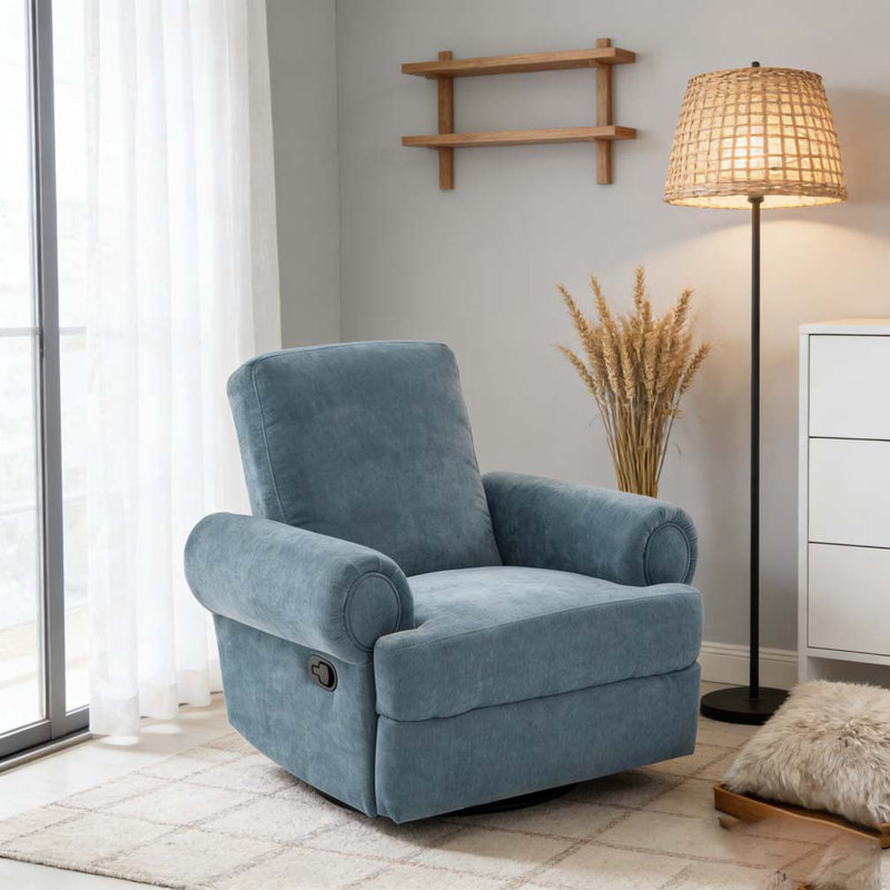 Fauteuil inclinable manuel pivotant, Bleu ciel