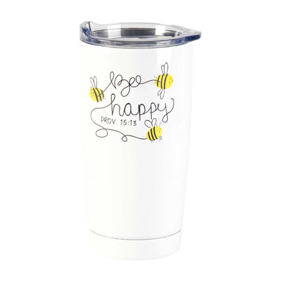 Bee Happy Proverbs 20 oz. Gobelet de voyage en acier inoxydable