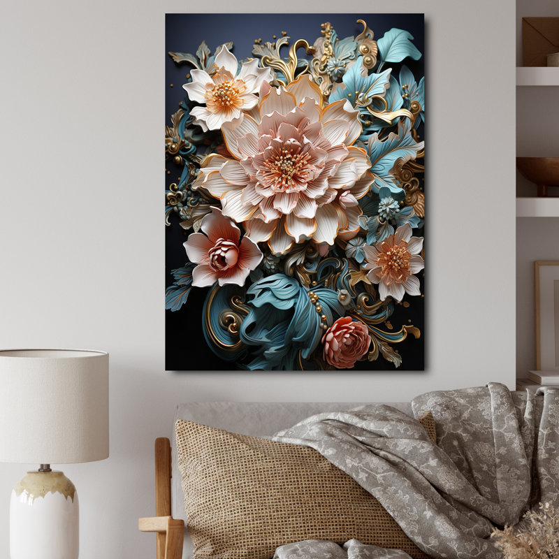 Bouquet de fleurs sauvages éclatantes, Toile tendue, H 20 po x l 12 po x P 1 po