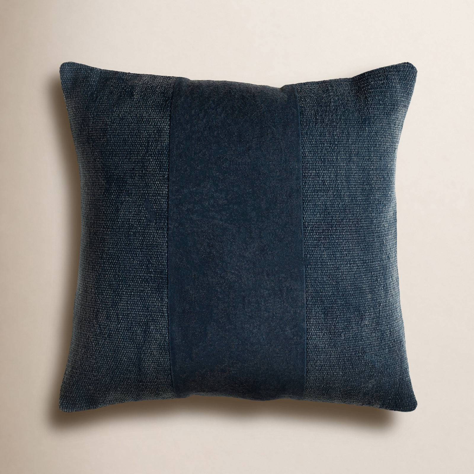 Dunbar Cotton Throw Pillow, 20" x 20", Poly Fill, Navy