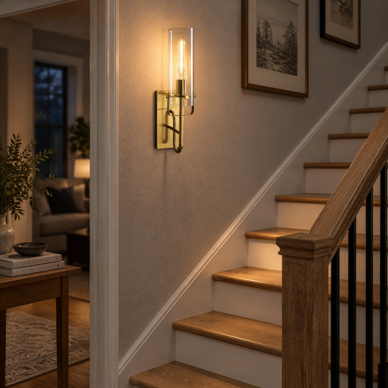 1 - Light Dimmable Armed Sconce, Brushed Brass