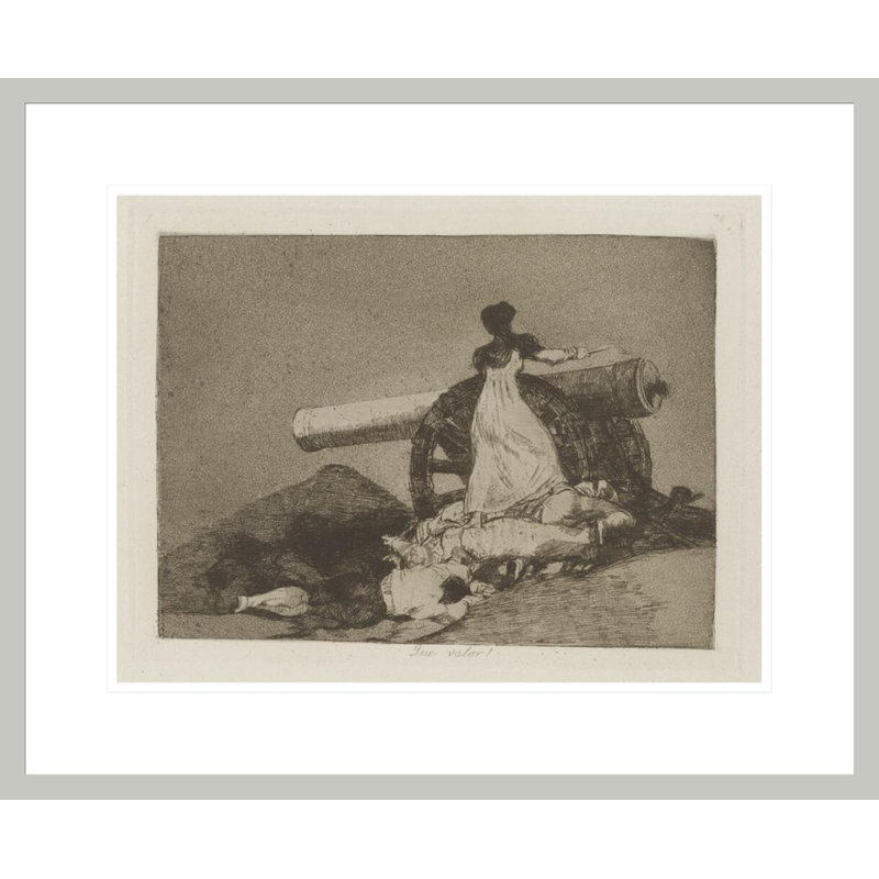 Que valor! (What courage!) Plate 7 from Los desastres de la guerra (The Disasters of War) by Francisco de Goya -Framed Giclee Print