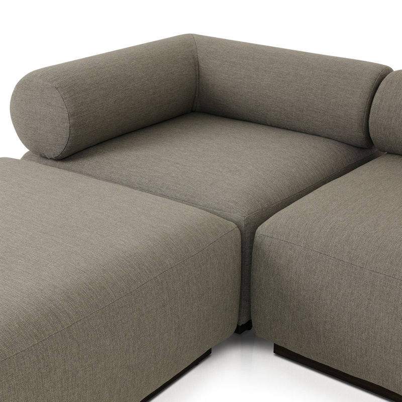 Canapé modulaire 5 pièces Anat, Polypropylène brun / oléfine
