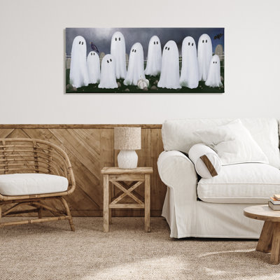 Ghosts in Graveyard Canvas, design by Jennifer Stith