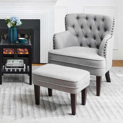 Upholstered Armchair With Ottoman