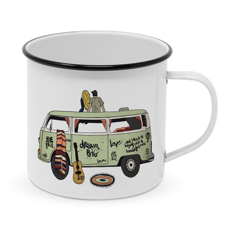 Powder-coated Metal Coffee Mug