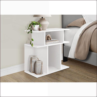 Table basse moderne en bois avec 6 tablettes ouvertes, table de bout polyvalente pour le salon et le couloir