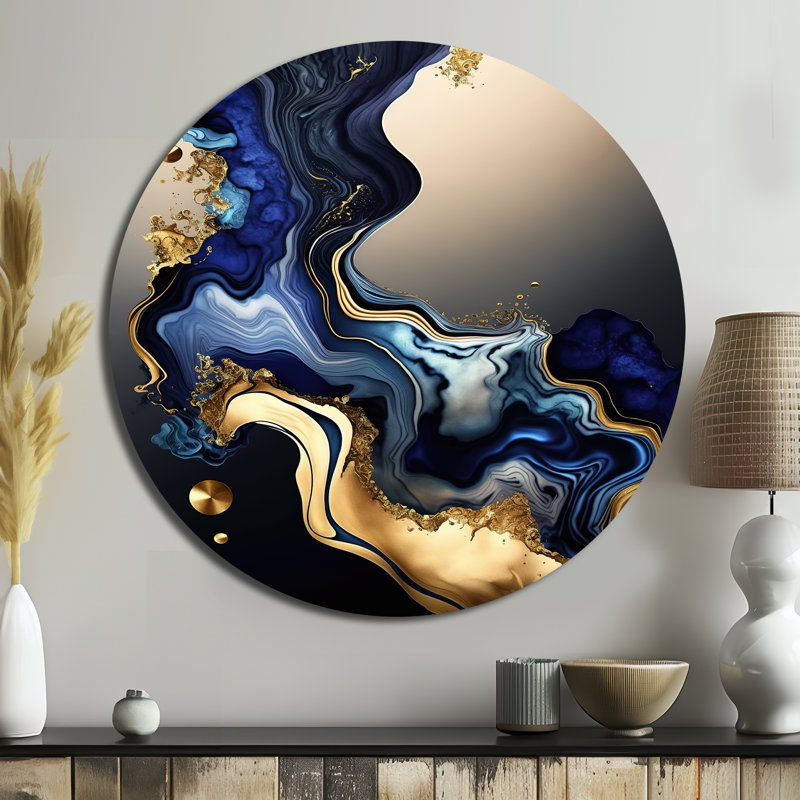 Gedan - Art abstrait rond en métal, H 36 po x l 36 po
