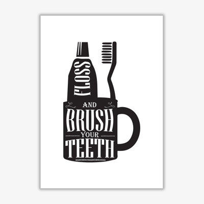 Brush Your Teeth - Single Picture Frame Print