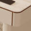 Bureau rectangulaire beige clair avec plateau en pierre et tiroir de rangement-1145061270