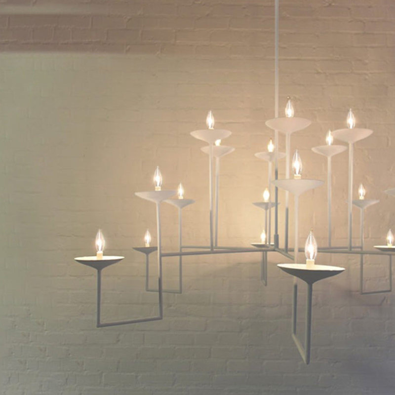 12 - Light Chandelier, 36" H x 47" W x 47" D, White