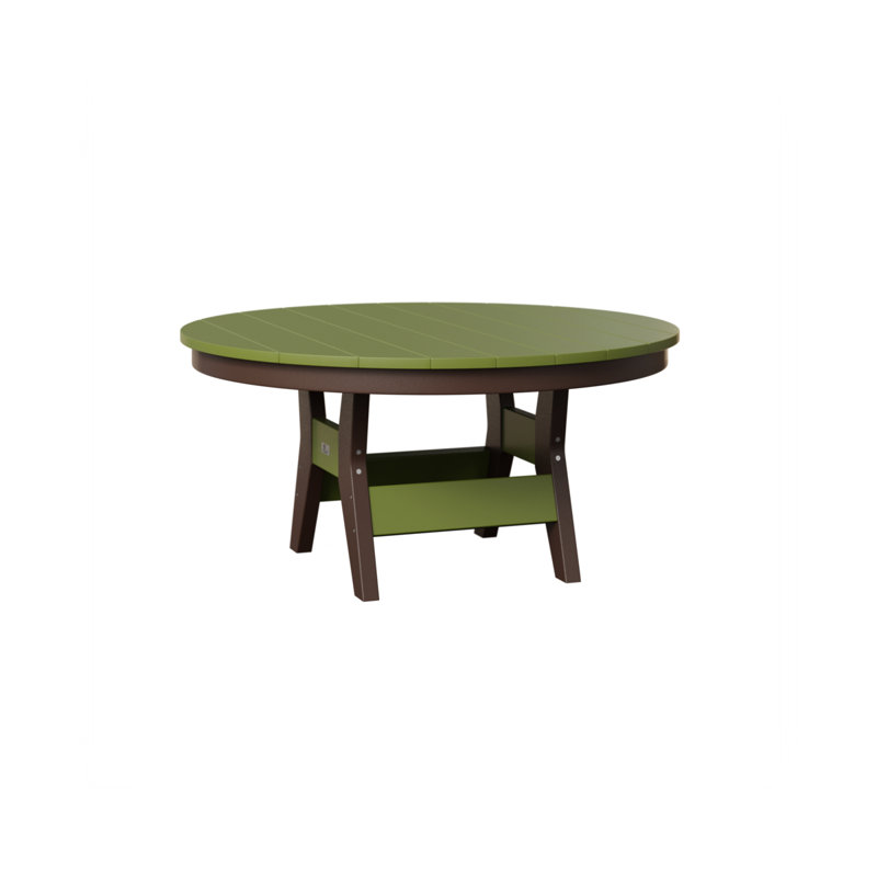 Harbor Outdoor Round Coffee Table, Kiwi Green, Chocolate Brown