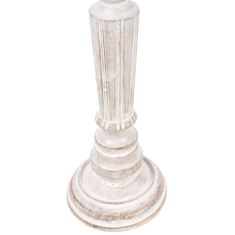 2 Piece Solid Wood Tabletop Candlestick Set