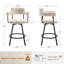 Tabouret de comptoir pivotant en lin 26 po Rabassa-451458034