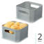 Bacs de rangement en plastique avec poignées pour le rangement et l'organisation de la maison - Idéal pour la cuisine, la salle de bain ou le bureau personnel