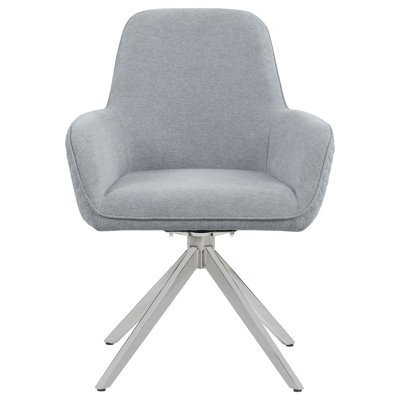 Abby Flare Arm Side Chair Light Grey And Chrome