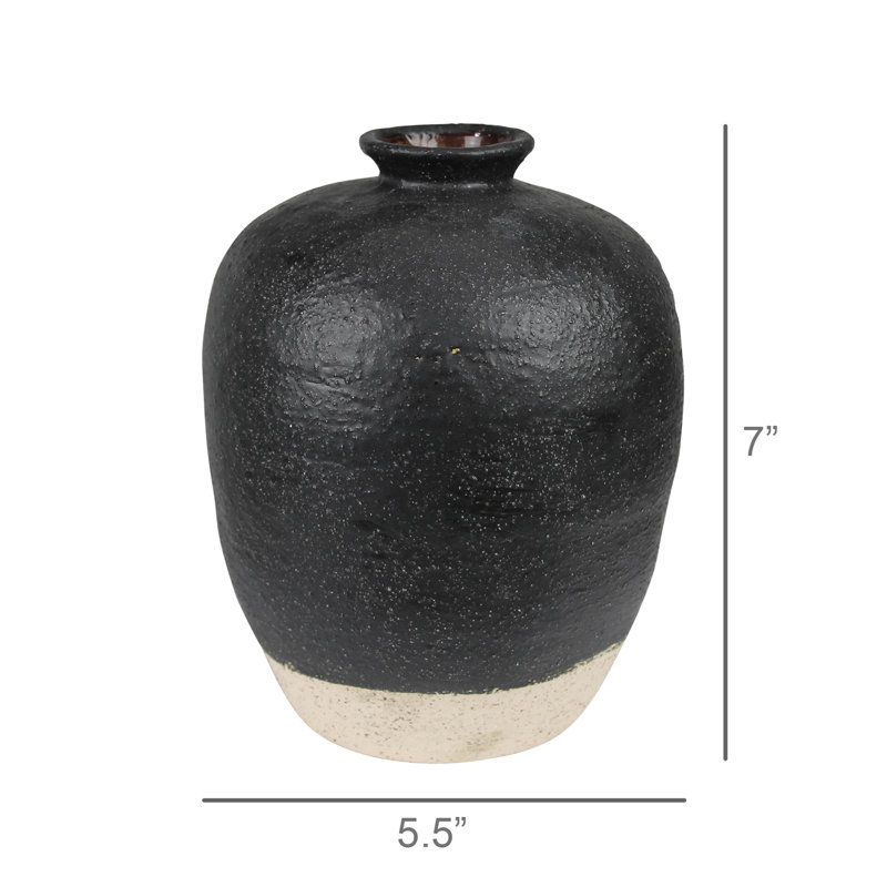 Umbria Vase , Ceramic, Black