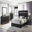 Meuble de chambre à coucher moderne à 1 tiroir Glam 4 tiroirs avec poignées en métal noir