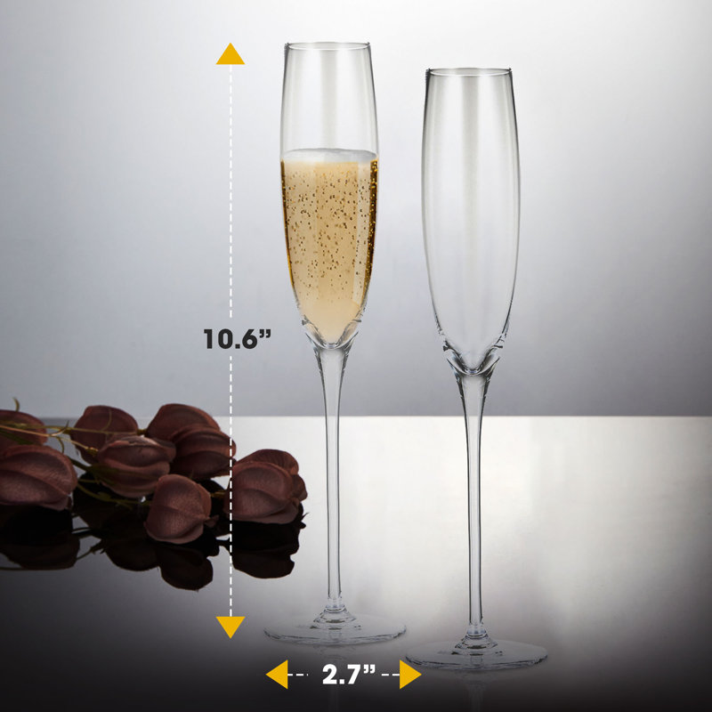 Luxurious Lead-Free Crystal Champagne Flutes Set of 6