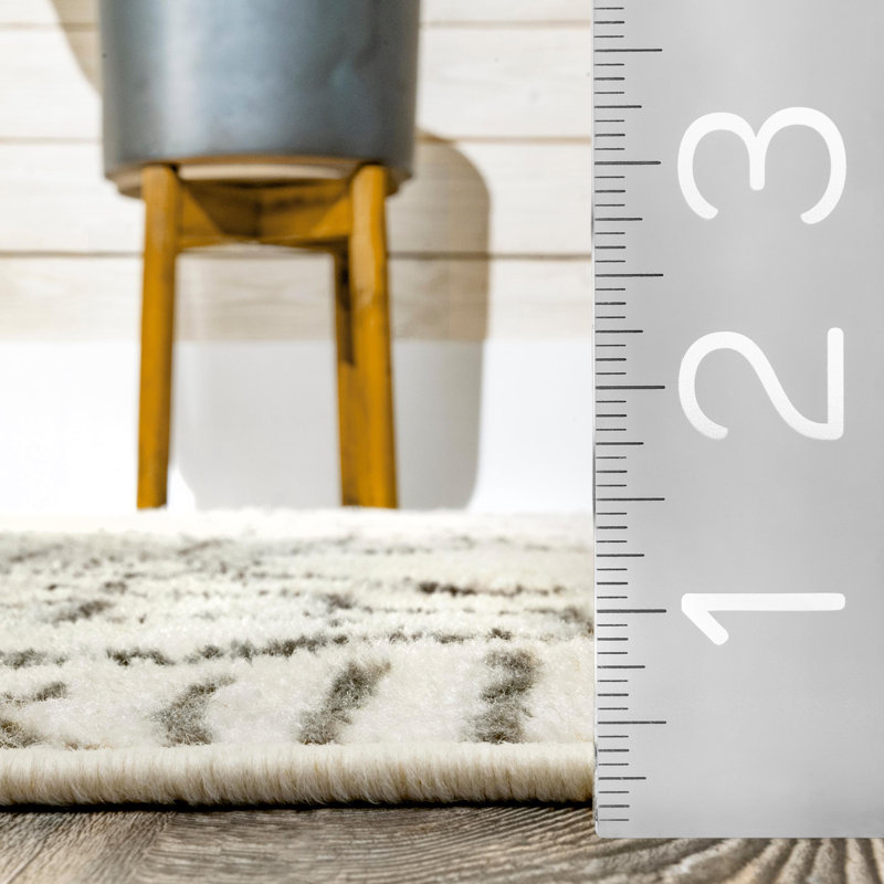 Tapis beige Geometric, Rectangle 4 pi 4 po x 6 pi