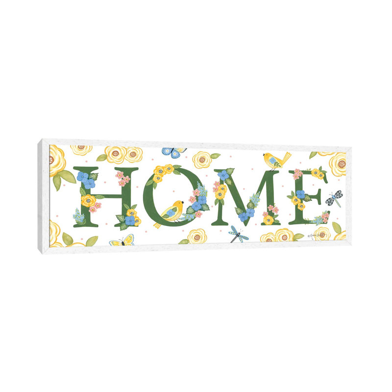 Bloom and Grow Home 1 Piece Panoramic Wall Art on Canvas, 30.48cm H x 91.44cm W x 3.81cm D, White Framed