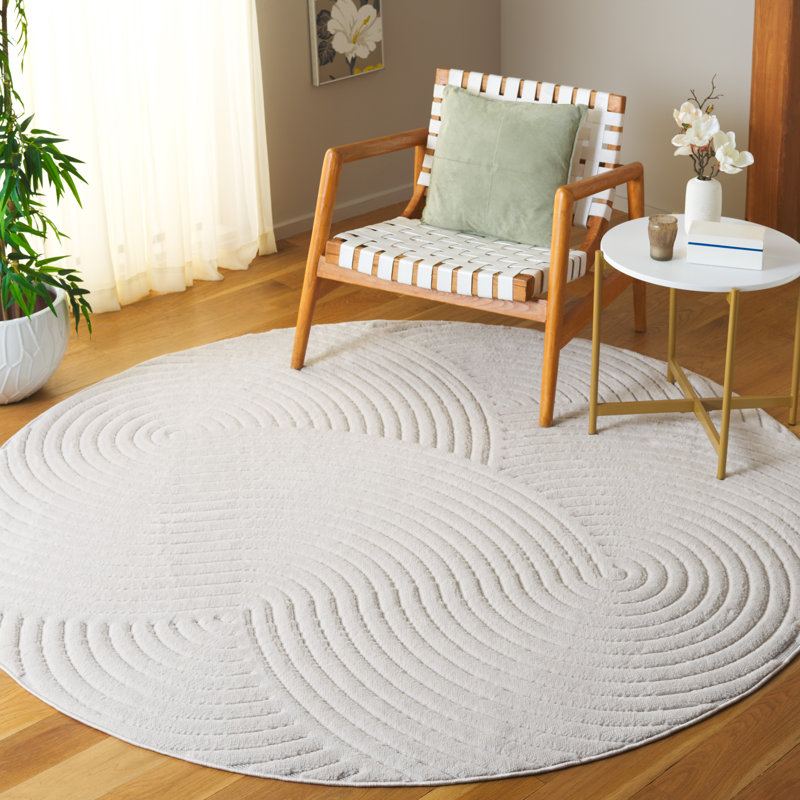 Alis Geometric Area Rug, Round 201 X 201cm