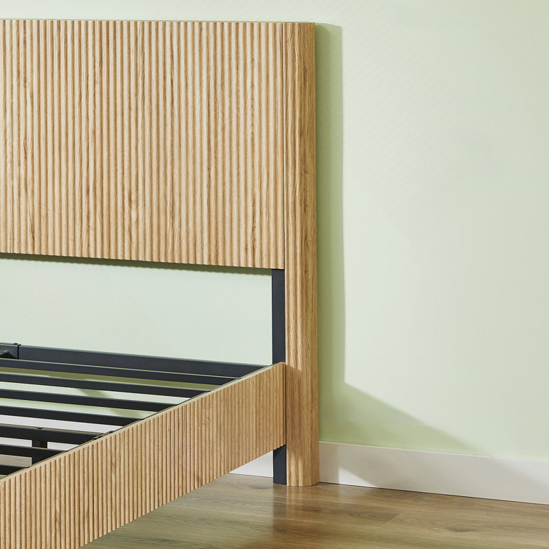Lit en bois, aucun sommier requis, Très grand lit, Chêne