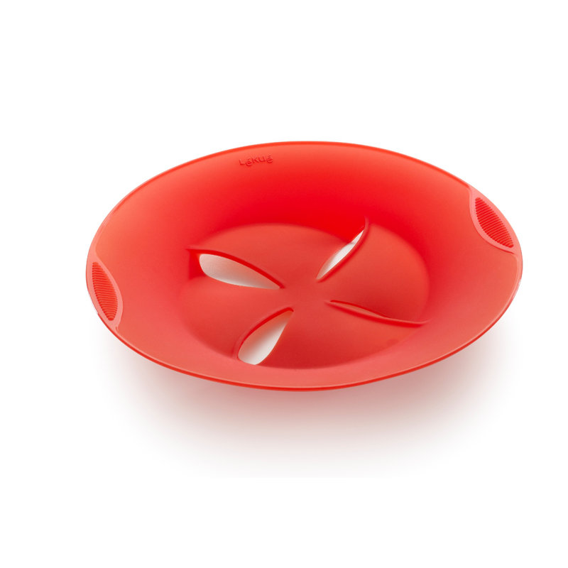 Couvercle en silicone brillant platine, H 1 po x l 9 po x P 9 po, Rouge