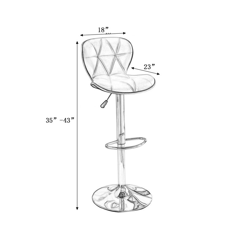 Tabourets de bar rembourrés (ensemble de 2), Argent argent