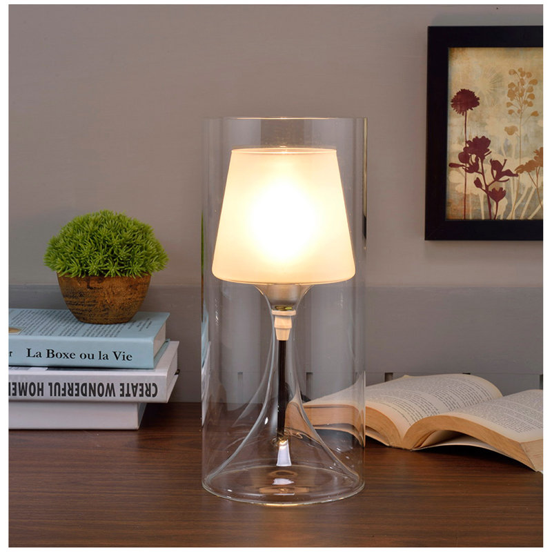 13" Tall Table Lamp, Industrial Hurricane Design