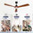 New Model 60 Inch Ceiling Fan With 18W Led Light 3 Solid Wood Blades Remote Control Reversible DC Motor For Home-232254101