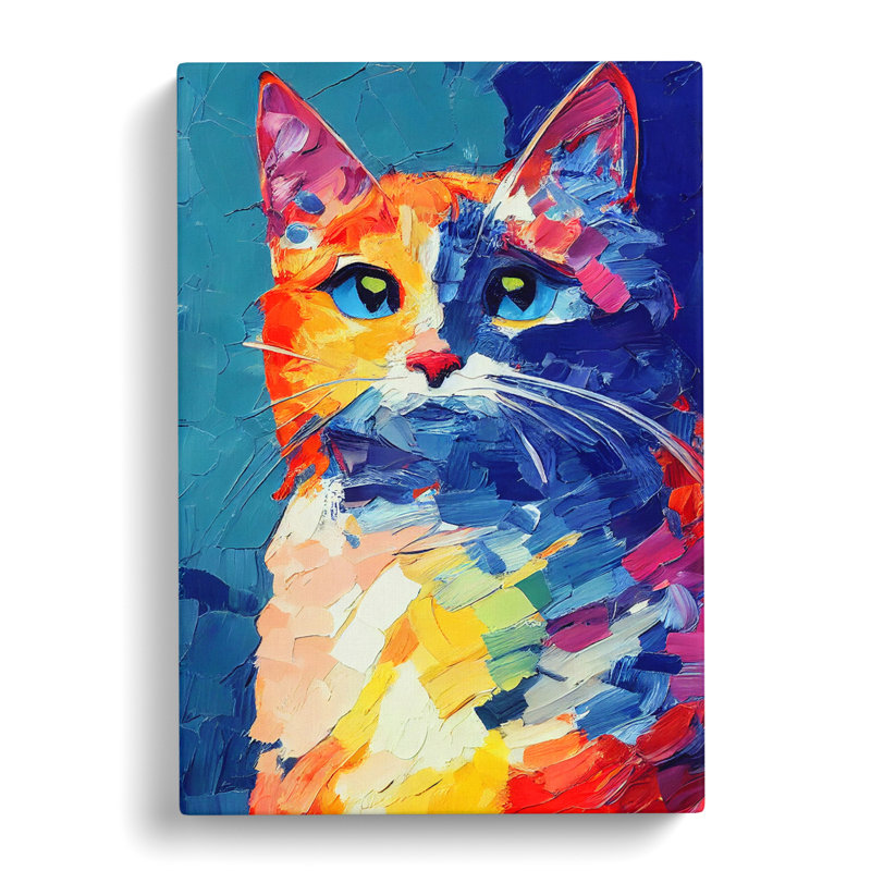 Cat Palette Knife Vol.2 - Wrapped Canvas, 60cm H x 40cm W x 3cm D