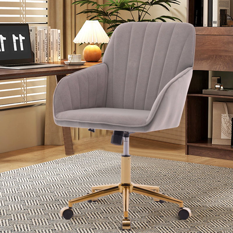 Fauteuil de bureau ergonomique en velours gris