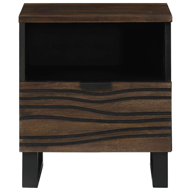 Bedside Cabinet With Drawer 40 X 33 X 46 Cm, Walnut