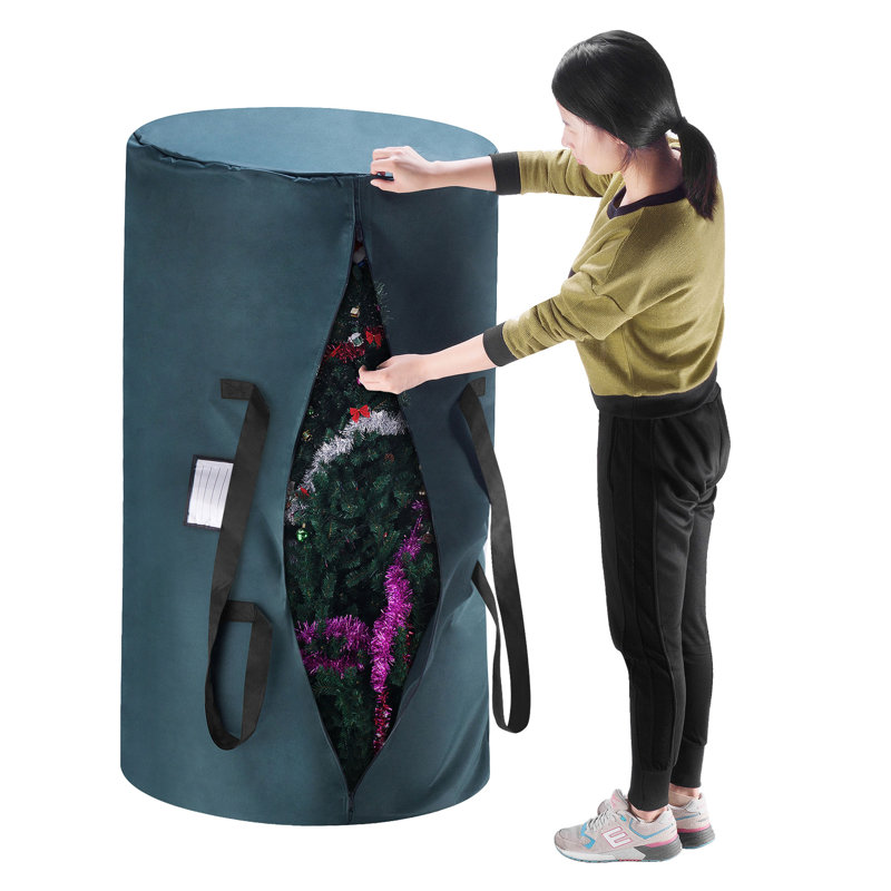 Sac de rangement pour arbre de Noël - sac en toile à fermeture à glissière convenant aux arbres artificiels de 12 pieds - Protège les décorations des Fêtes et les objets gonflables de Tiny Tim Totes