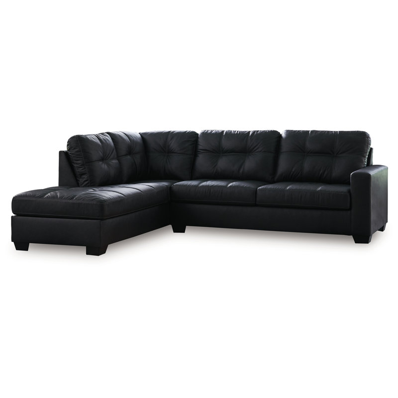 Canapé modulaire 2 pièces avec méridienne Barlin Mills, Gris, Orienté à gauche (vu de face)