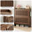 16 Pair Shoe Storage Cabinet With 2 Flip Drawers And Adjustable Shelves-308523112
