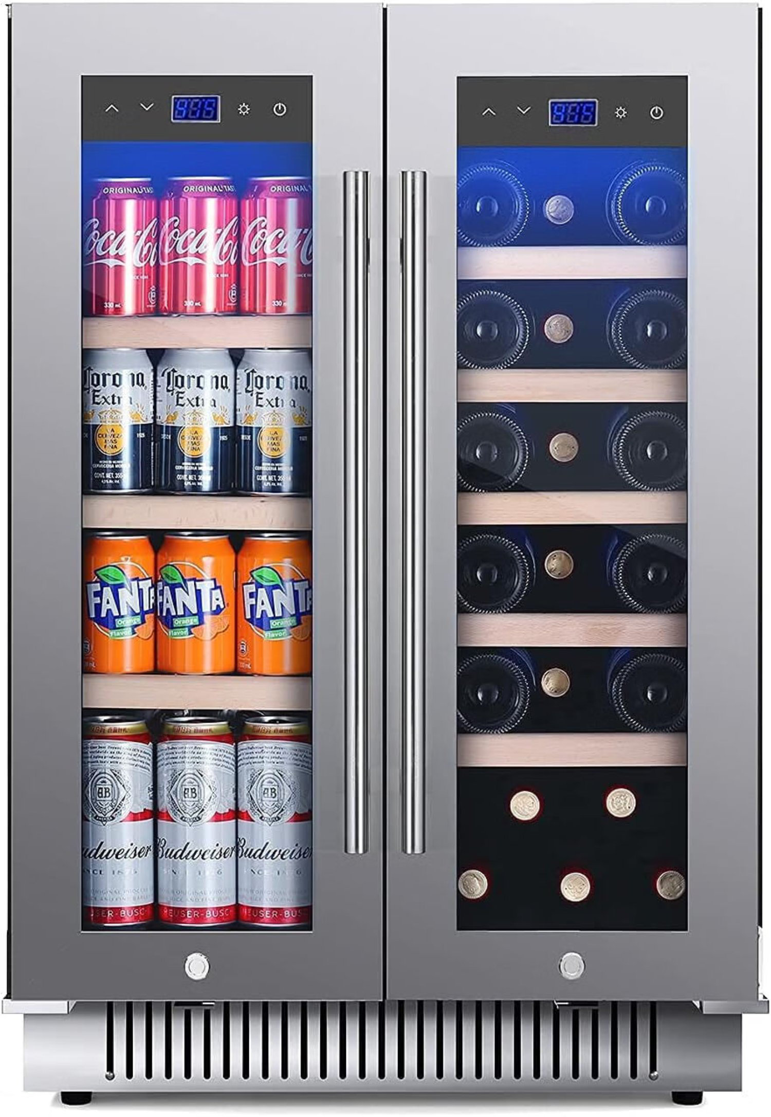 24 Inch Built In Dual Zone Wine and Beverage Cooler Under Counter Wine and Beer  Fridge Wine and Beverage Fridge Wine and Beverage Refrigerator Wine and Beer  Cooler