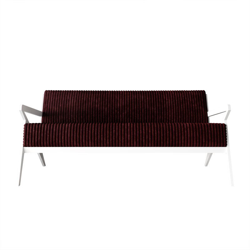 Ensemble de canapé contemporain en velours 3 pièces Merrin, Rouge
