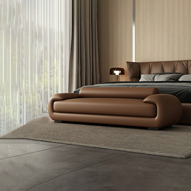 Banc rembourré Classic Fashion, Brun, H 25,59 po x l 47,24 po x P 19,68 po